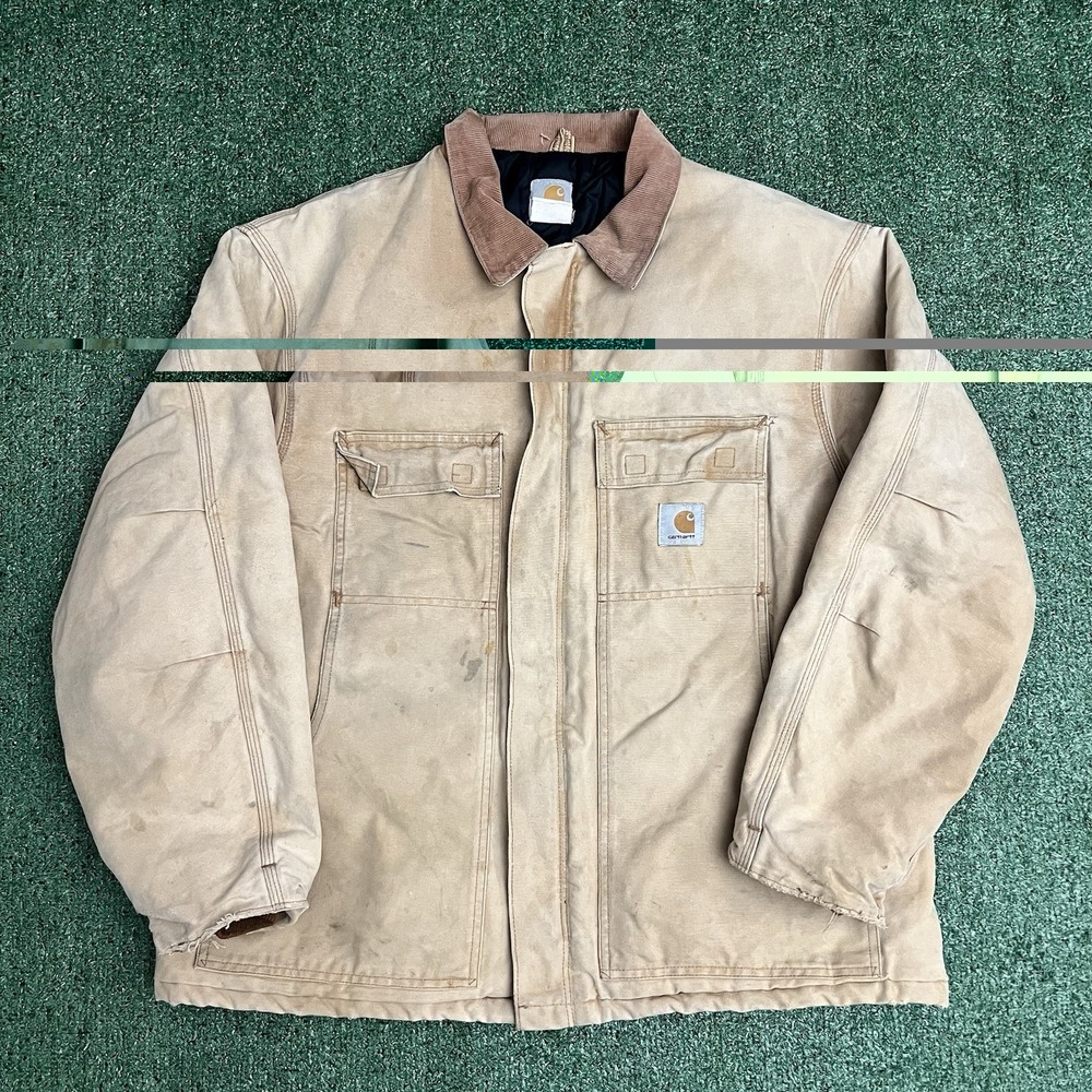 Vtg Carhartt Arctic Chore Coat Jacket C03 BRN Union Made USA 48R Quilt Lined